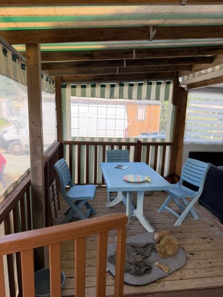 Terrasse mobil home occasion 4,50 x 2,50 m – Couverte fermée