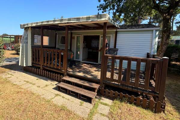 Terrasse mobil home d’occasion 6 x 3 m en bois