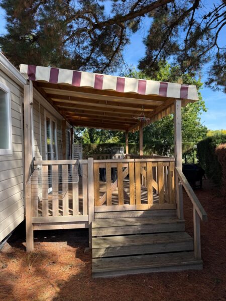 Terrasse occasion couverte 6 x 2.50m comme neuve